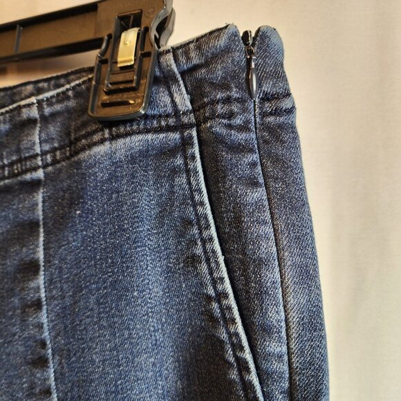 J.JILL DENIM AUTHENTIC FIT FRONT SLIT ANKLE SIZE 4 MEDIUM WASH BLUE SIDE ZIP - Picture 5 of 11